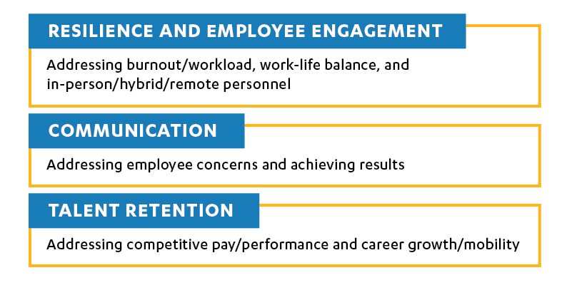 Work Environment Survey areas of focus